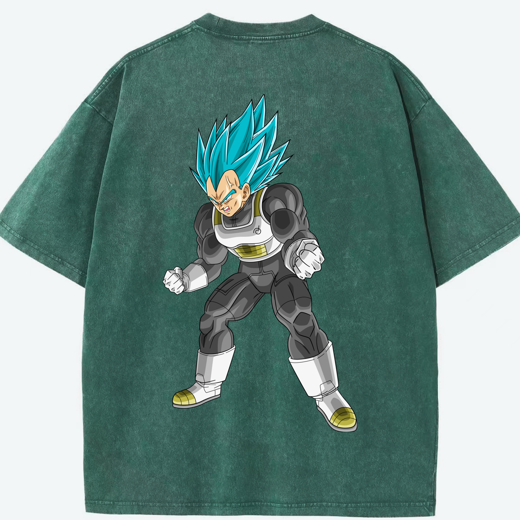 （画像用） ドラゴンボール ベジータ四世（Bejīta Yonsei）DRAGON BALL Vegeta IV 綿100% ヴィンテージ風 半袖Tシャツ（背面プリント）
